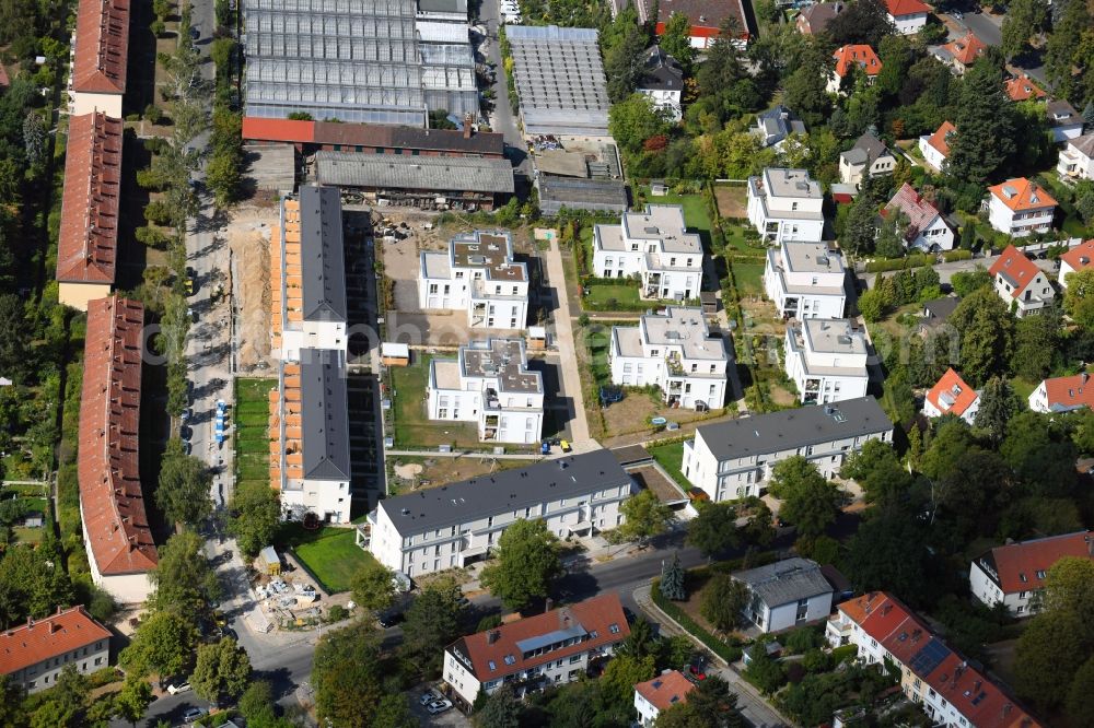 Aerial photograph Berlin - Construction site to build a new multi-family residential complex ALTE GAeRTNEREI of PROJECT Immobilien Wohnen AG on Sundgauer Strasse corner Schlettstadter Strasse in Berlin, Germany