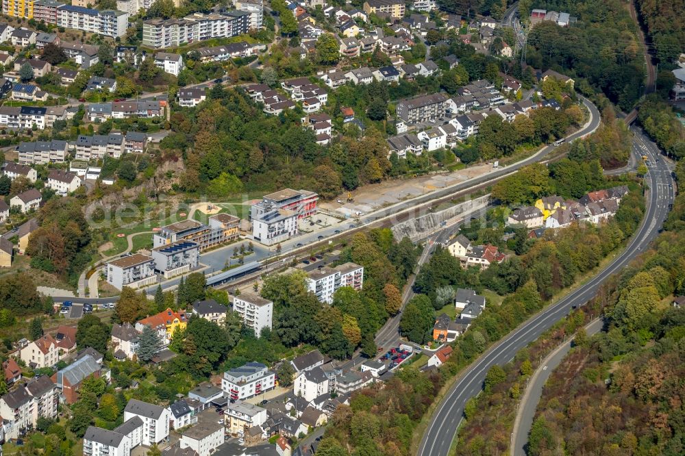 Herdecke from the bird's eye view: Construction site to build a new multi-family residential complex Alter Steinbruch on Ladestrasse in Herdecke in the state North Rhine-Westphalia, Germany