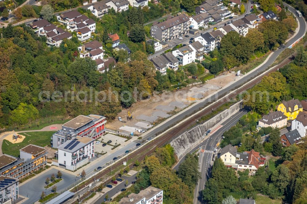 Aerial image Herdecke - Construction site to build a new multi-family residential complex Alter Steinbruch on Ladestrasse in Herdecke in the state North Rhine-Westphalia, Germany