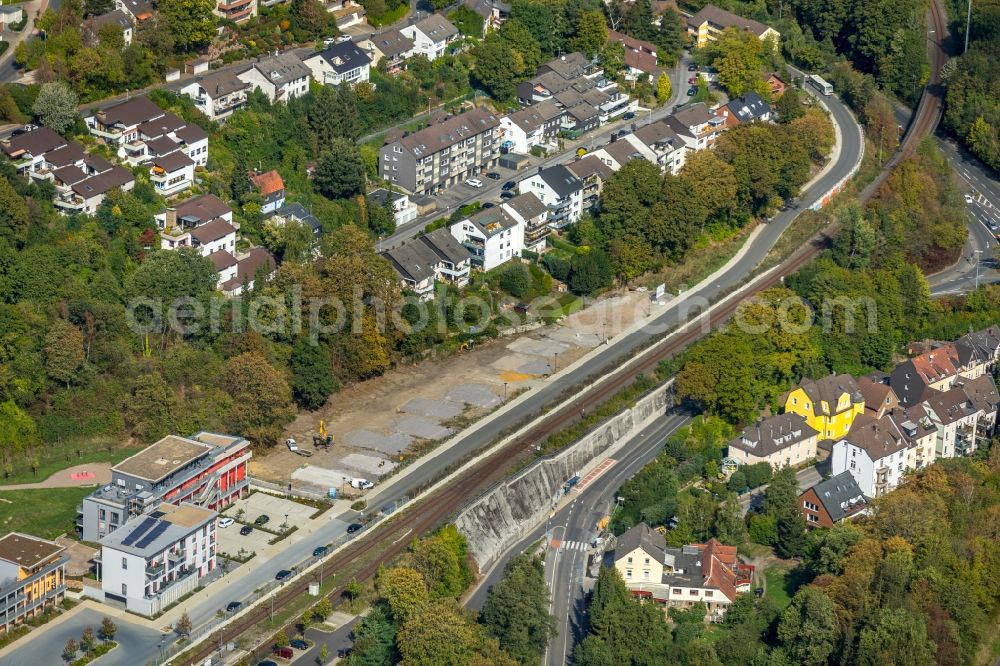 Aerial photograph Herdecke - Construction site to build a new multi-family residential complex Alter Steinbruch on Ladestrasse in Herdecke in the state North Rhine-Westphalia, Germany