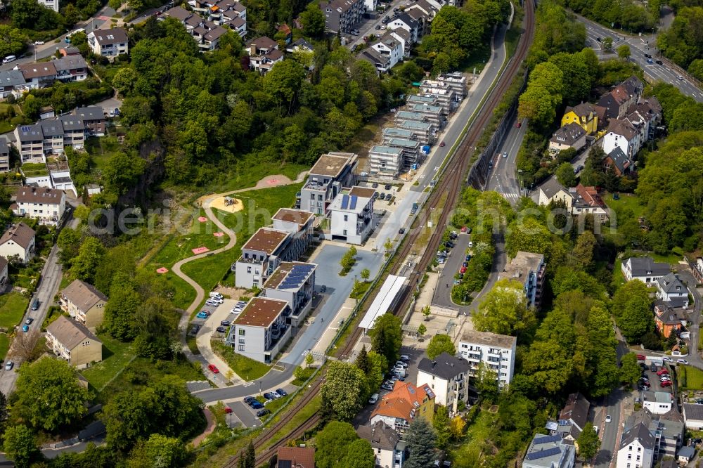 Aerial photograph Herdecke - Construction site to build a new multi-family residential complex Alter Steinbruch on Ladestrasse in Herdecke in the state North Rhine-Westphalia, Germany