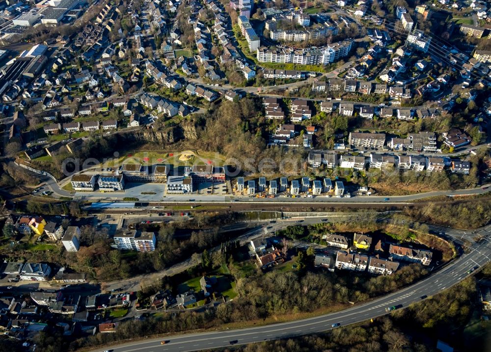 Aerial photograph Herdecke - Construction site to build a new multi-family residential complex Alter Steinbruch on Ladestrasse in Herdecke in the state North Rhine-Westphalia, Germany