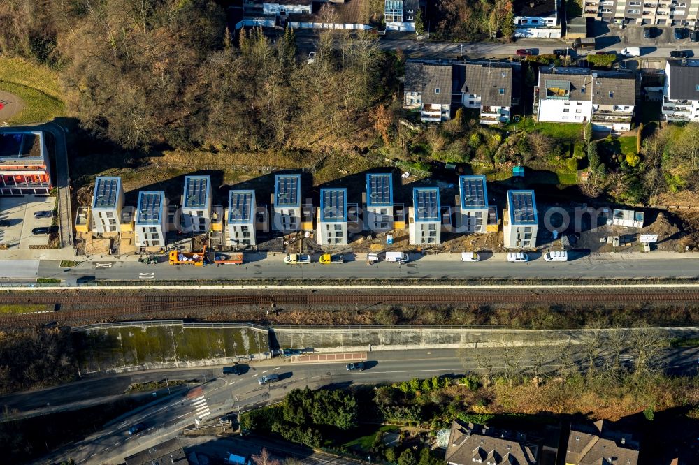 Herdecke from above - Construction site to build a new multi-family residential complex Alter Steinbruch on Ladestrasse in Herdecke in the state North Rhine-Westphalia, Germany