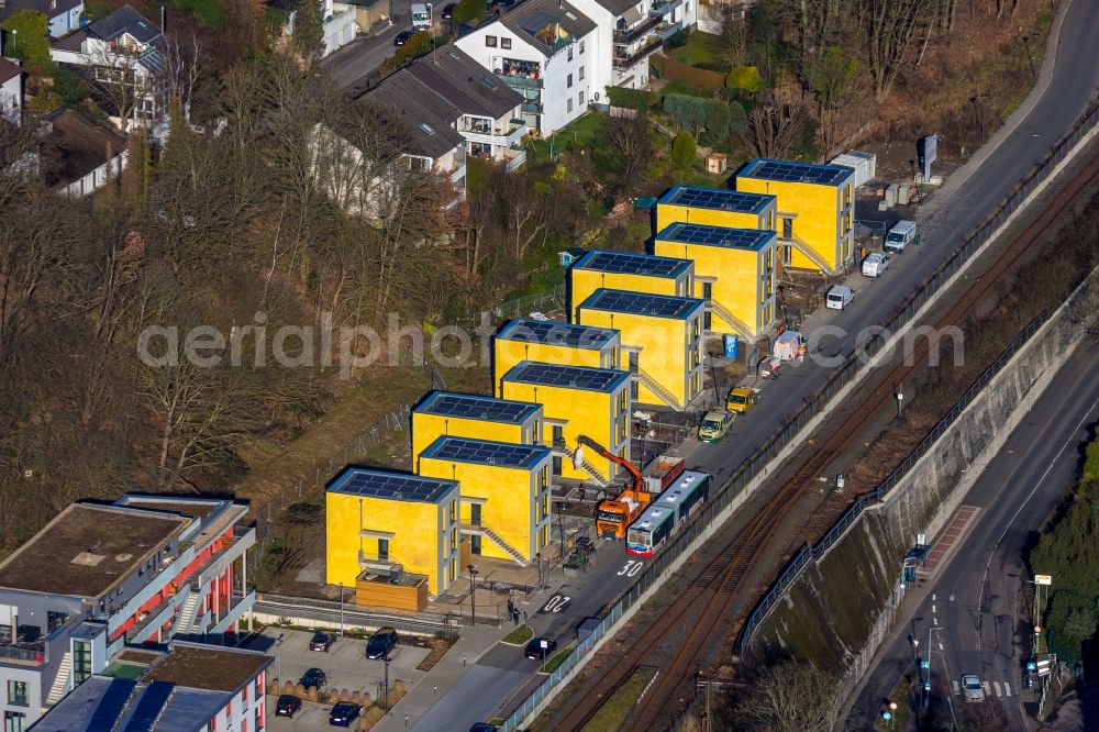 Aerial photograph Herdecke - Construction site to build a new multi-family residential complex Alter Steinbruch on Ladestrasse in Herdecke in the state North Rhine-Westphalia, Germany