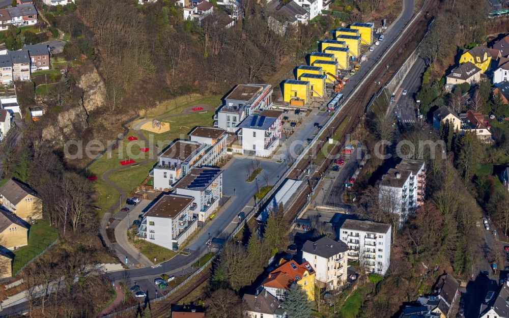 Aerial photograph Herdecke - Construction site to build a new multi-family residential complex Alter Steinbruch on Ladestrasse in Herdecke in the state North Rhine-Westphalia, Germany