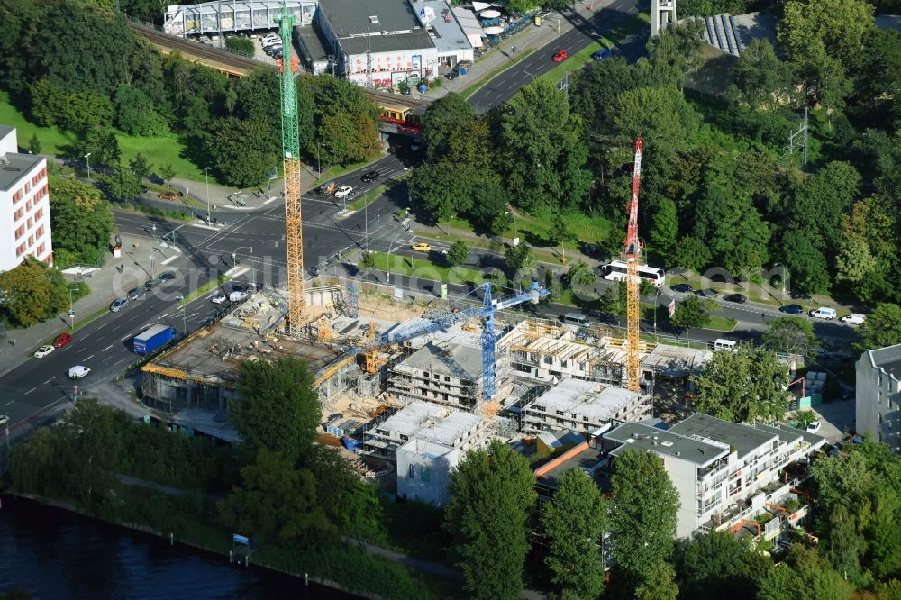 Berlin from the bird's eye view: Construction site to build a new multi-family residential complex Altonaer Strasse - Bachstrasse in Berlin