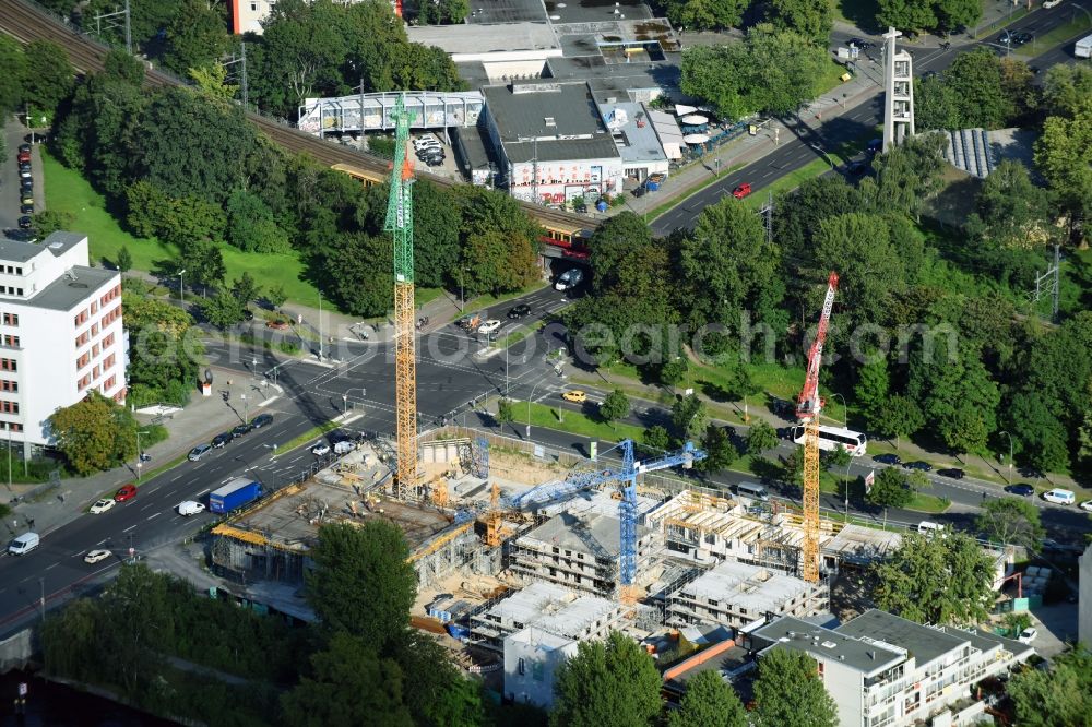 Aerial image Berlin - Construction site to build a new multi-family residential complex Altonaer Strasse - Bachstrasse in Berlin