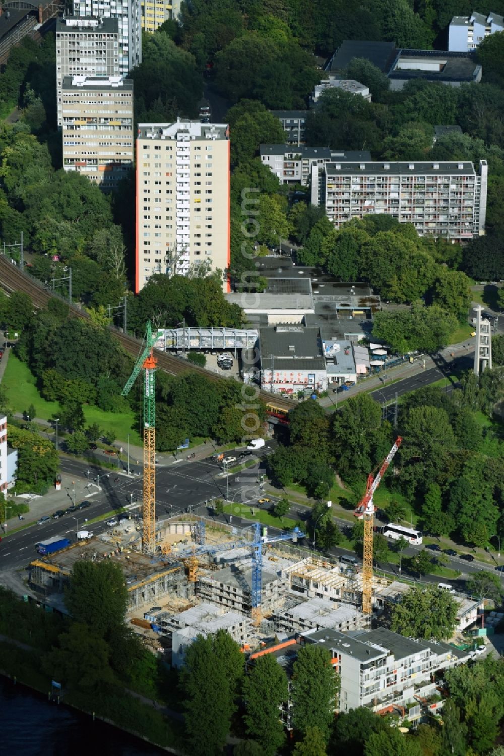 Aerial photograph Berlin - Construction site to build a new multi-family residential complex Altonaer Strasse - Bachstrasse in Berlin