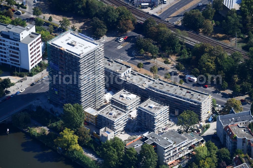 Aerial image Berlin - Construction site to build a new multi-family residential complex Altonaer Strasse - Bachstrasse in Berlin