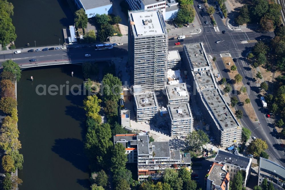 Aerial photograph Berlin - Construction site to build a new multi-family residential complex Altonaer Strasse - Bachstrasse in Berlin