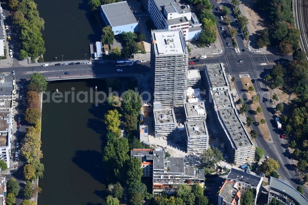 Berlin from above - Construction site to build a new multi-family residential complex Altonaer Strasse - Bachstrasse in Berlin