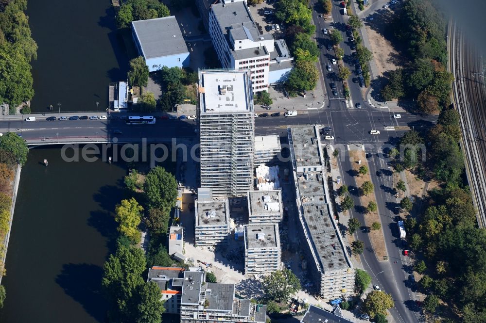 Berlin from the bird's eye view: Construction site to build a new multi-family residential complex Altonaer Strasse - Bachstrasse in Berlin