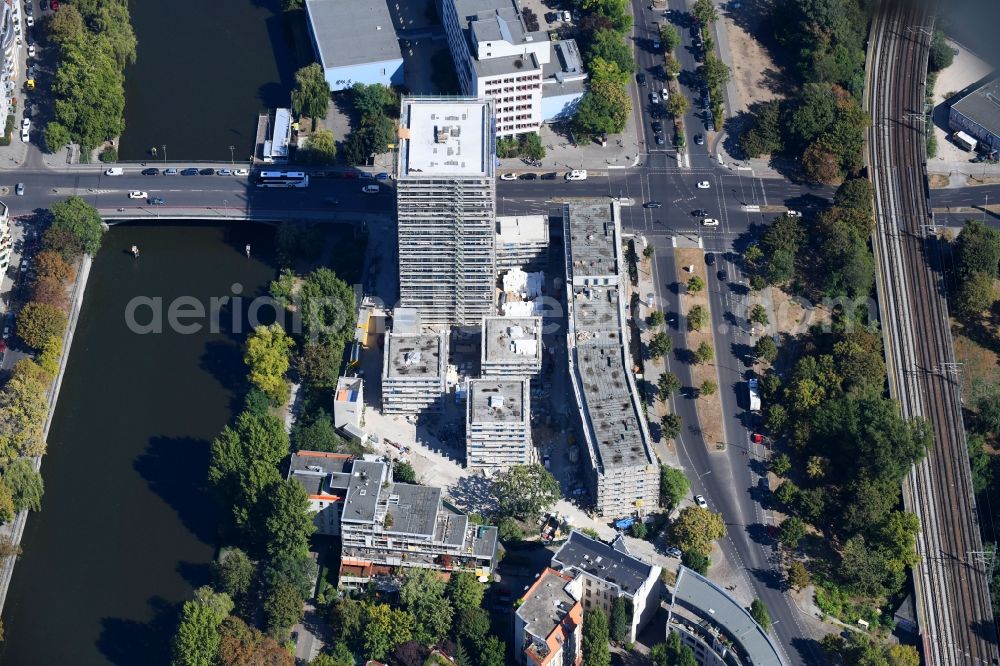 Aerial image Berlin - Construction site to build a new multi-family residential complex Altonaer Strasse - Bachstrasse in Berlin