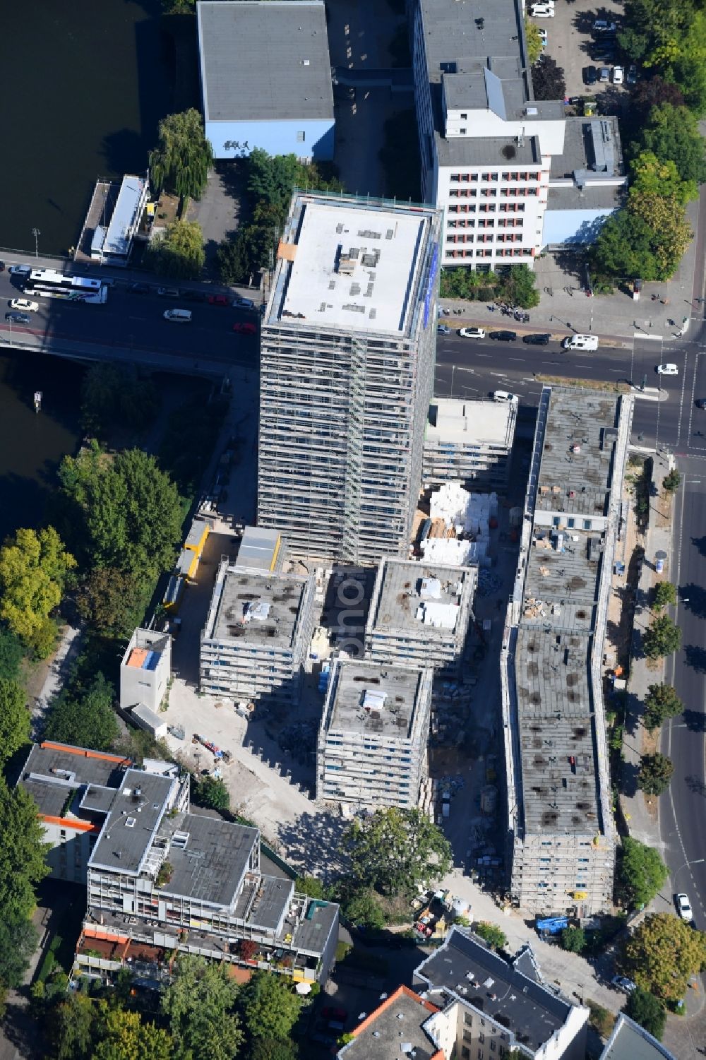 Aerial photograph Berlin - Construction site to build a new multi-family residential complex Altonaer Strasse - Bachstrasse in Berlin