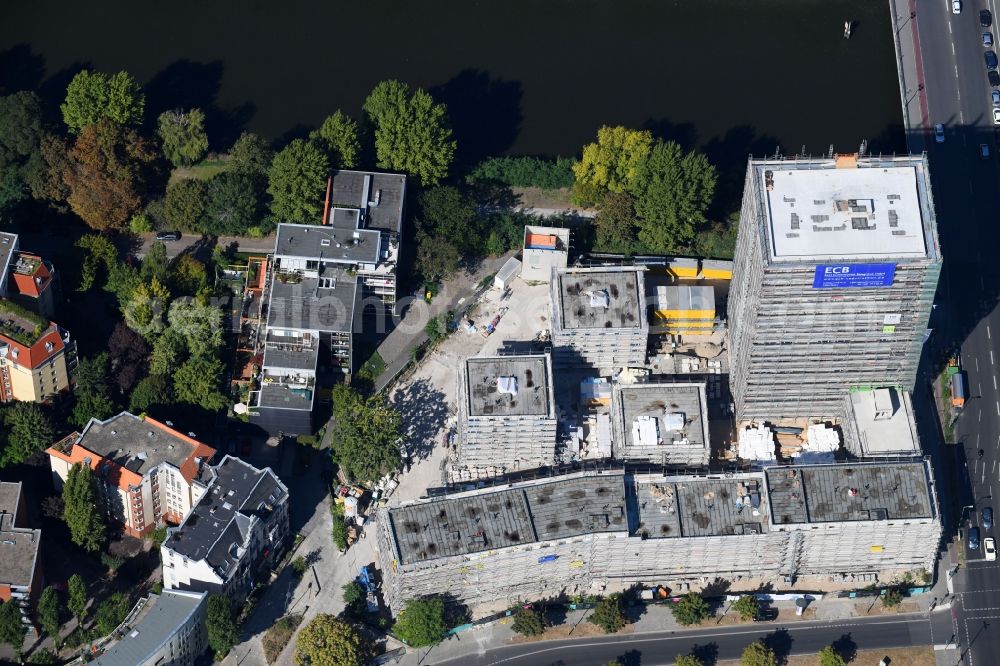 Aerial image Berlin - Construction site to build a new multi-family residential complex Altonaer Strasse - Bachstrasse in Berlin