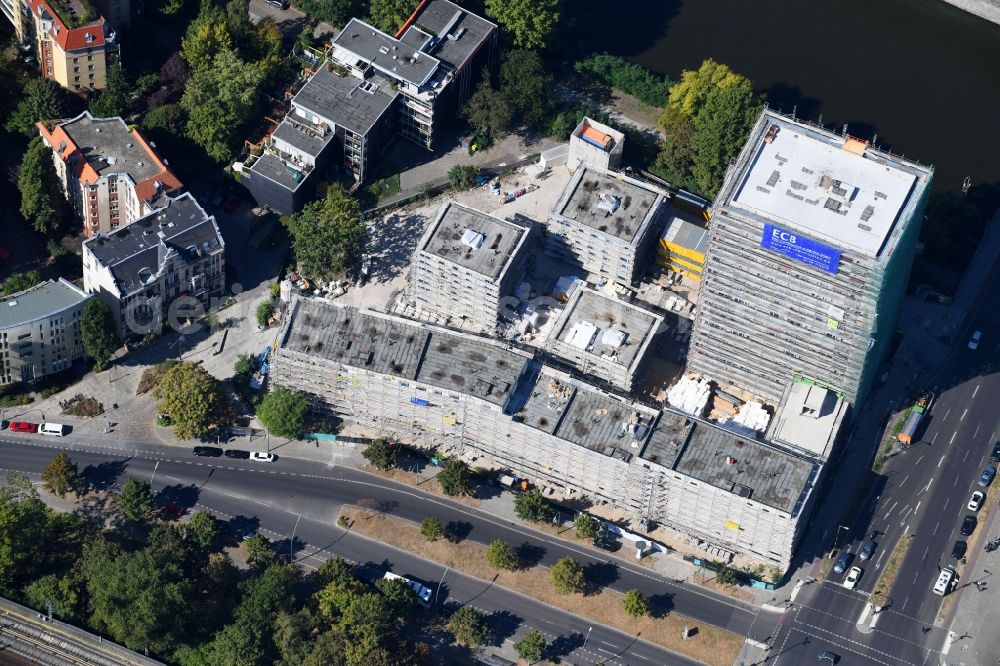 Berlin from above - Construction site to build a new multi-family residential complex Altonaer Strasse - Bachstrasse in Berlin