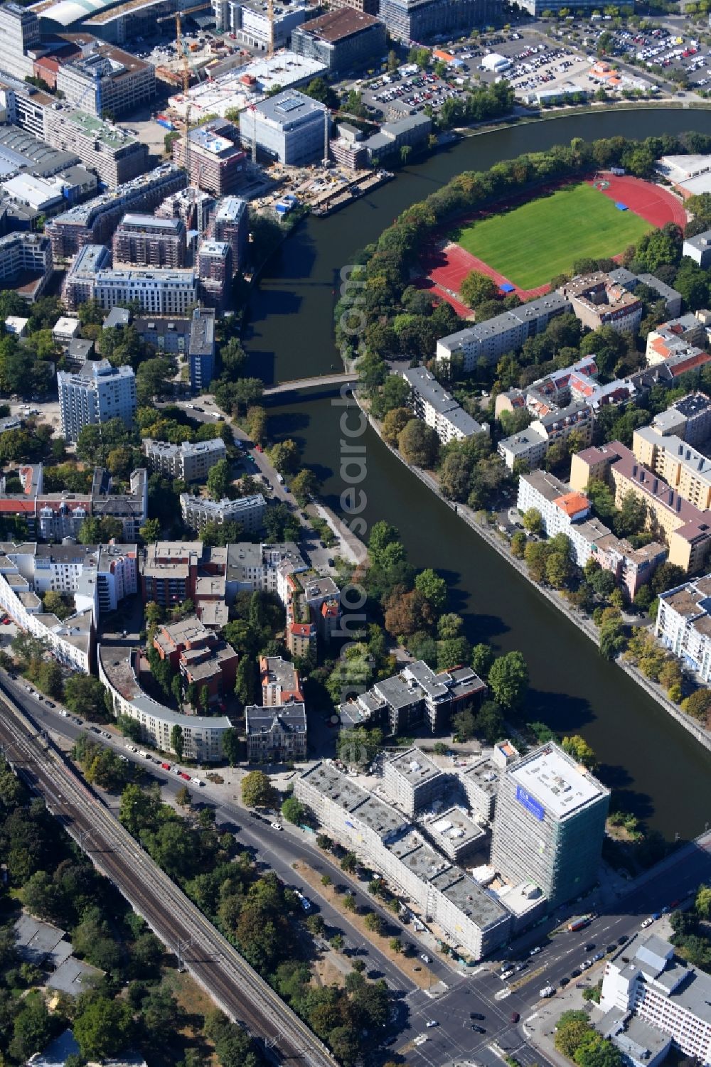 Aerial photograph Berlin - Construction site to build a new multi-family residential complex Altonaer Strasse - Bachstrasse in Berlin