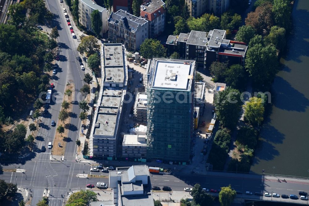 Aerial photograph Berlin - Construction site to build a new multi-family residential complex Altonaer Strasse - Bachstrasse in Berlin