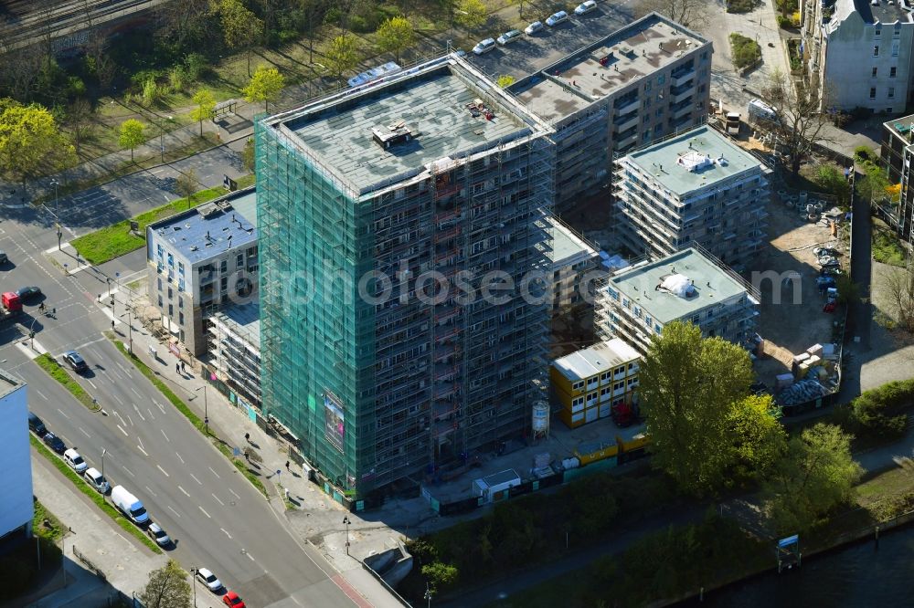 Aerial photograph Berlin - Construction site to build a new multi-family residential complex Altonaer Strasse - Bachstrasse in Berlin