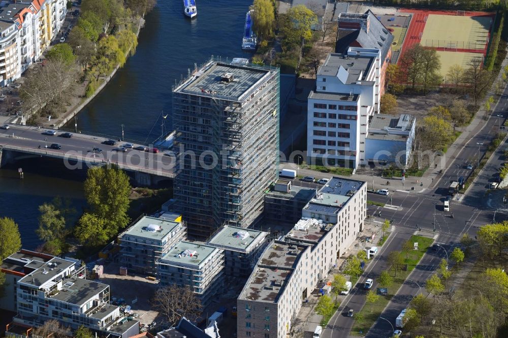 Aerial image Berlin - Construction site to build a new multi-family residential complex Altonaer Strasse - Bachstrasse in Berlin