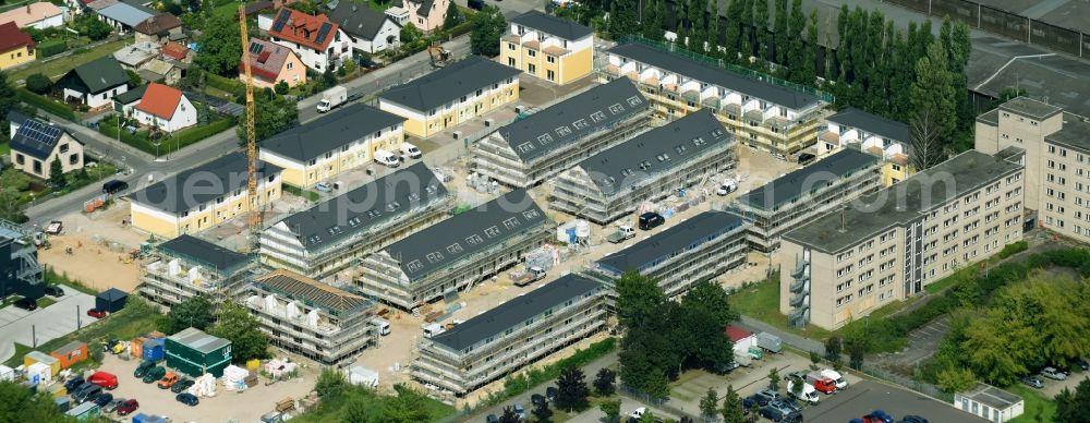 Aerial image Berlin - Construction site to build a new multi-family residential complex dem Arendscarree a?? on Arendsweg in the district Lichtenberg in Berlin, Germany