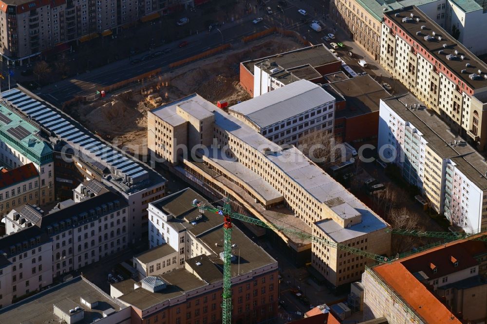 Aerial photograph Berlin - Construction site to build a new multi-family residential complex Behrenstrasse - Wilhelmstrasse - Franzoesische Strasse in the district Mitte in Berlin, Germany