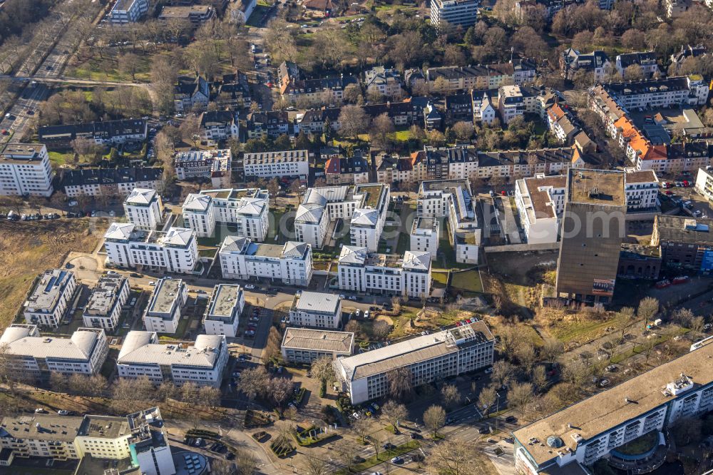 Dortmund from the bird's eye view: Construction site to build a new multi-family residential complex on Benno-Jacob-Strasse and Maerkische Strasse in Dortmund in the state North Rhine-Westphalia