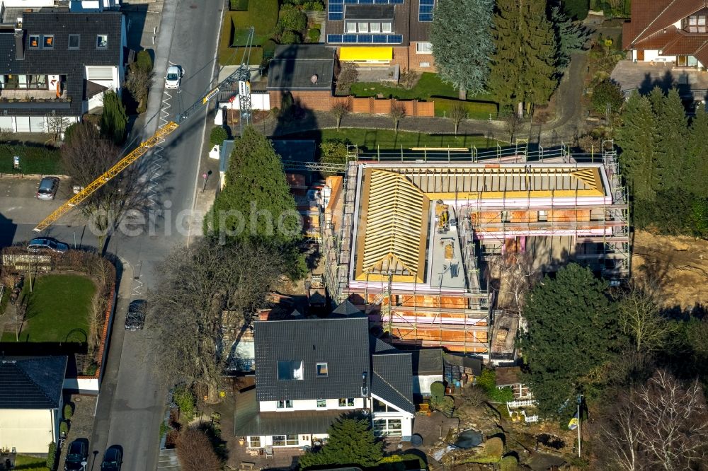 Aerial image Unna - Construction site to build a new multi-family residential complex on Bergpfad in Unna in the state North Rhine-Westphalia, Germany