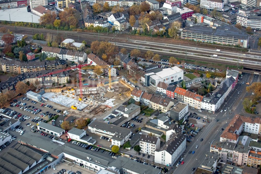 Aerial image Bochum - Construction site to build a new multi-family residential complex in Bochum in the state North Rhine-Westphalia