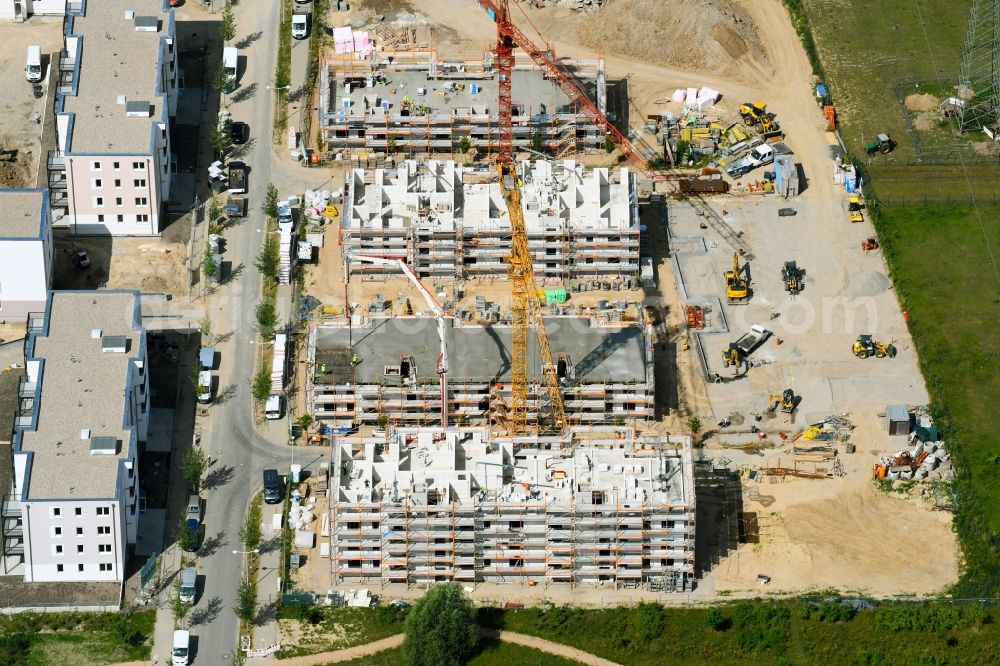 Aerial photograph Schönefeld - Construction site to build a new multi-family residential complex of Bonava Deutschland GmbH on Bertolt-Brecht-Allee in Schoenefeld in the state Brandenburg, Germany