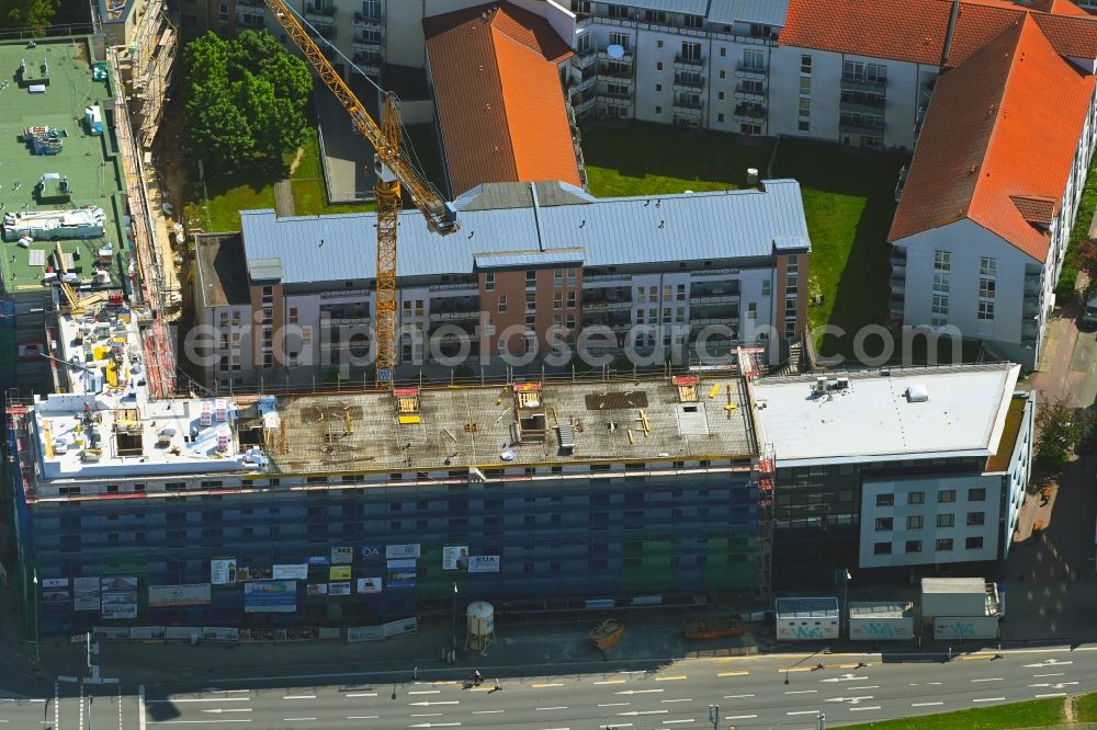 Aerial photograph Rostock - Construction site to build a new multi-family residential complex of Bouwfonds IM Deutschland GmbH Am Voegenteich - August-Bebel-Strasse in Rostock in the state Mecklenburg - Western Pomerania, Germany