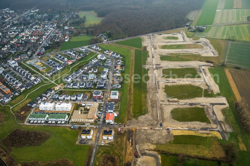 Aerial image Brechten - Construction site to build a new multi-family residential complex Brechtener Heide in Brechten in the state North Rhine-Westphalia, Germany