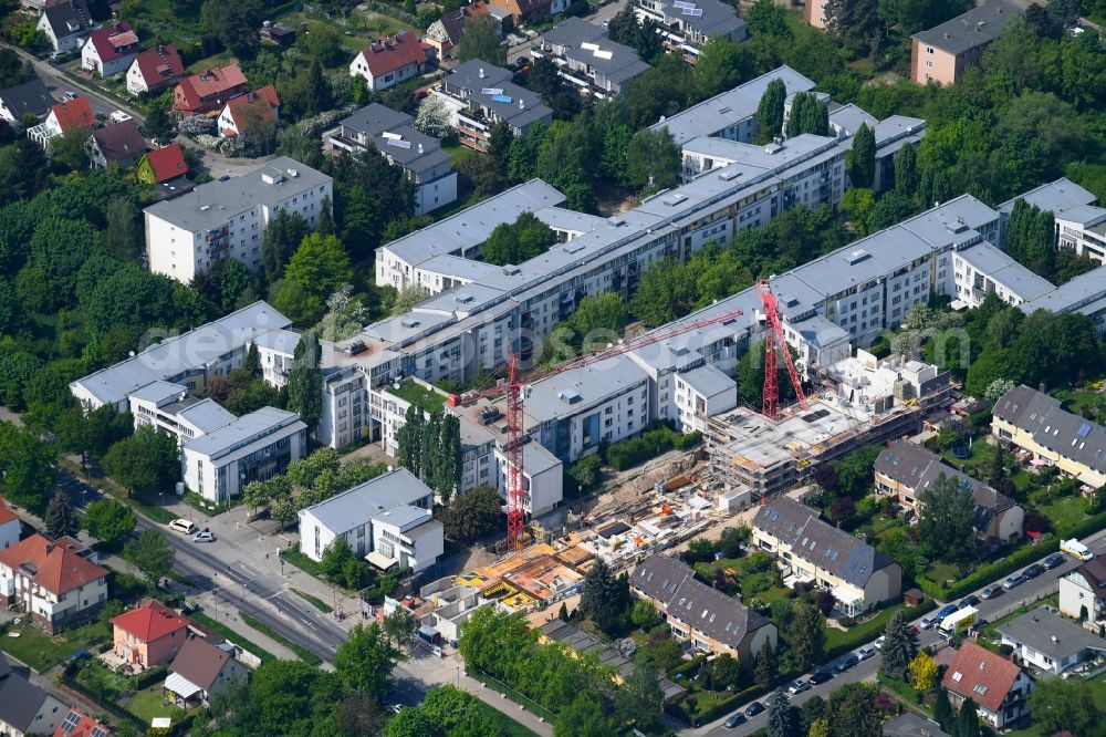 Aerial photograph Berlin - Construction site to build a new multi-family residential complex Britzer Strasse in the district Mariendorf in Berlin, Germany