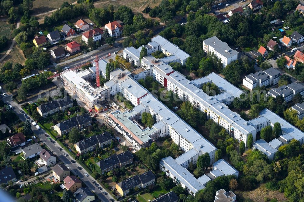 Aerial photograph Berlin - Construction site to build a new multi-family residential complex Britzer Strasse in the district Mariendorf in Berlin, Germany