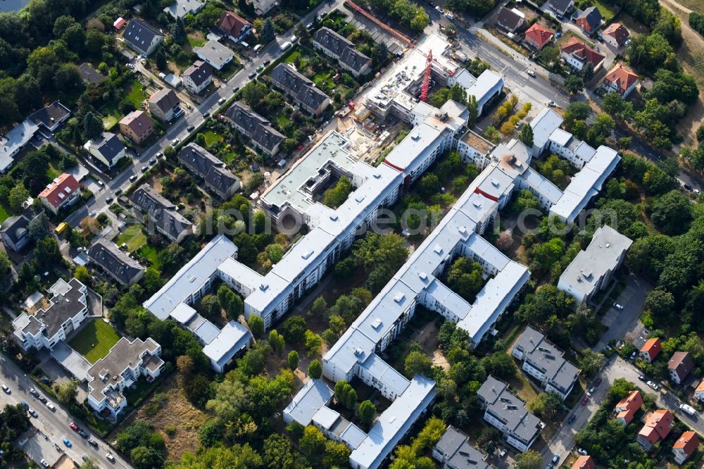 Aerial photograph Berlin - Construction site to build a new multi-family residential complex Britzer Strasse in the district Mariendorf in Berlin, Germany