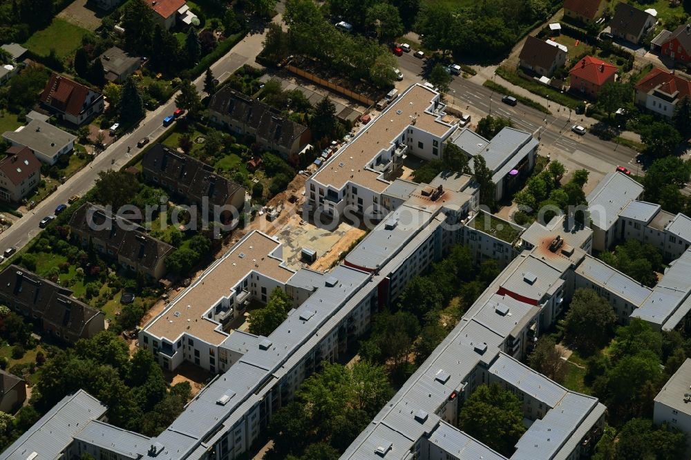 Berlin from above - Construction site to build a new multi-family residential complex Britzer Strasse in the district Mariendorf in Berlin, Germany