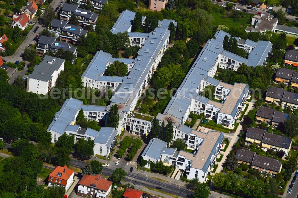 Berlin from above - Construction site to build a new multi-family residential complex Britzer Strasse in the district Mariendorf in Berlin, Germany