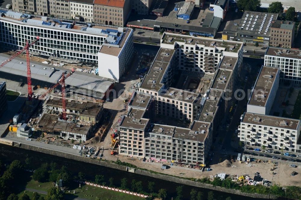 Berlin from above - Construction site to build a new multi-family residential complex Heidestrasse in the Europacity district Moabit in Berlin, Germany