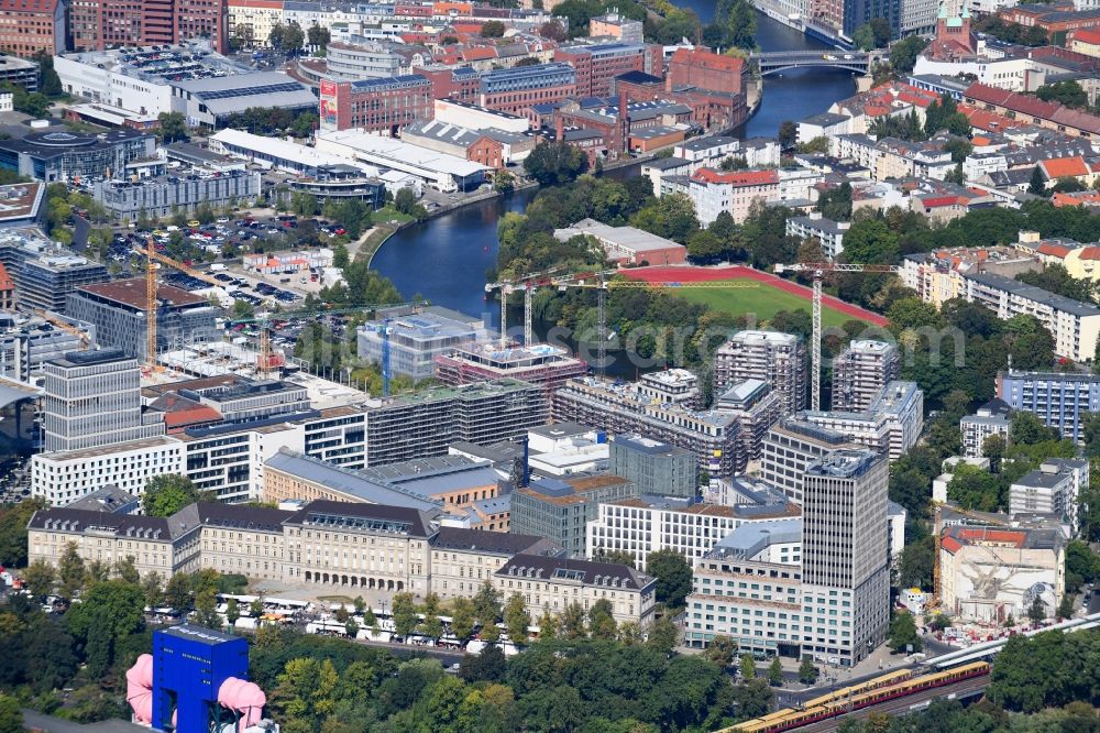 Aerial image Berlin - Construction site to build a new multi-family residential complex No.1 Charlottenburg on Wegelystrasse zum Spree- Ufer in the district Charlottenburg in Berlin, Germany