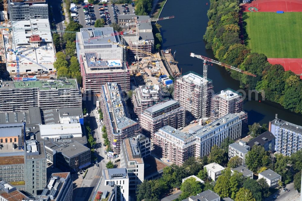 Aerial image Berlin - Construction site to build a new multi-family residential complex No.1 Charlottenburg on Wegelystrasse zum Spree- Ufer in the district Charlottenburg in Berlin, Germany