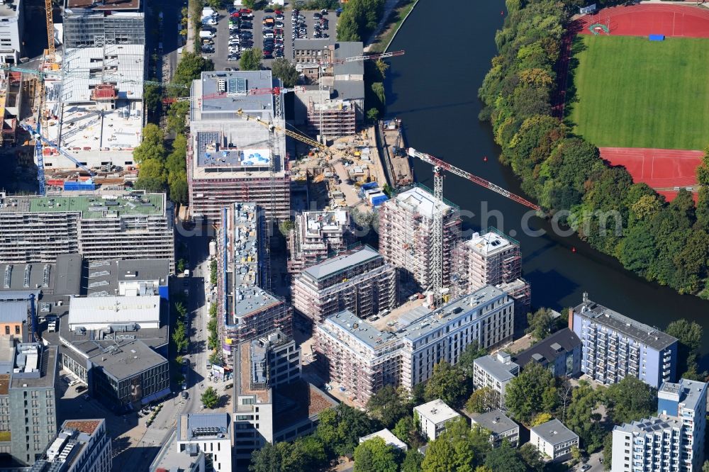 Berlin from above - Construction site to build a new multi-family residential complex No.1 Charlottenburg on Wegelystrasse zum Spree- Ufer in the district Charlottenburg in Berlin, Germany