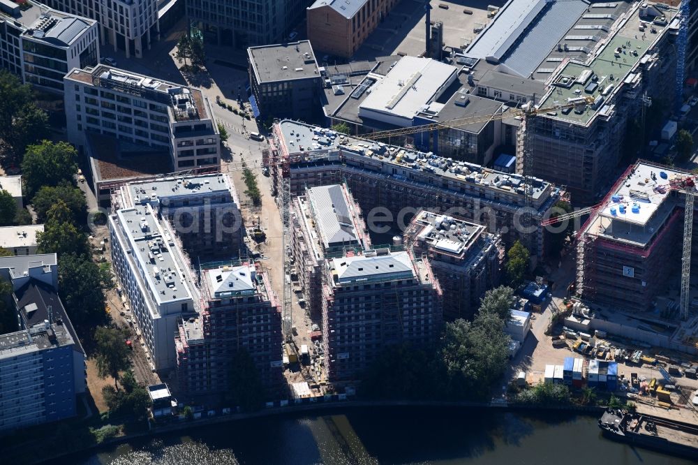 Aerial photograph Berlin - Construction site to build a new multi-family residential complex No.1 Charlottenburg on Wegelystrasse zum Spree- Ufer in the district Charlottenburg in Berlin, Germany