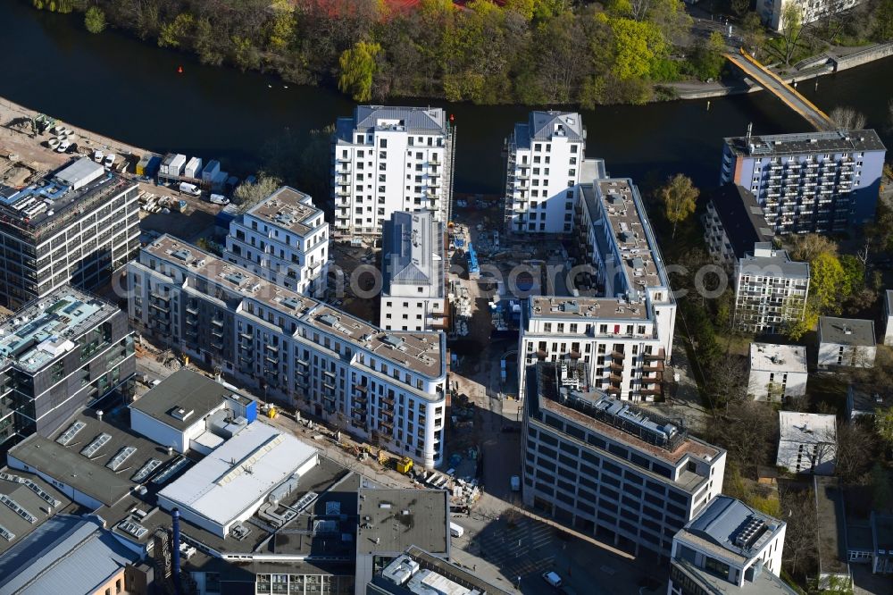 Aerial image Berlin - Construction site to build a new multi-family residential complex No.1 Charlottenburg on Wegelystrasse zum Spree- Ufer in the district Charlottenburg in Berlin, Germany