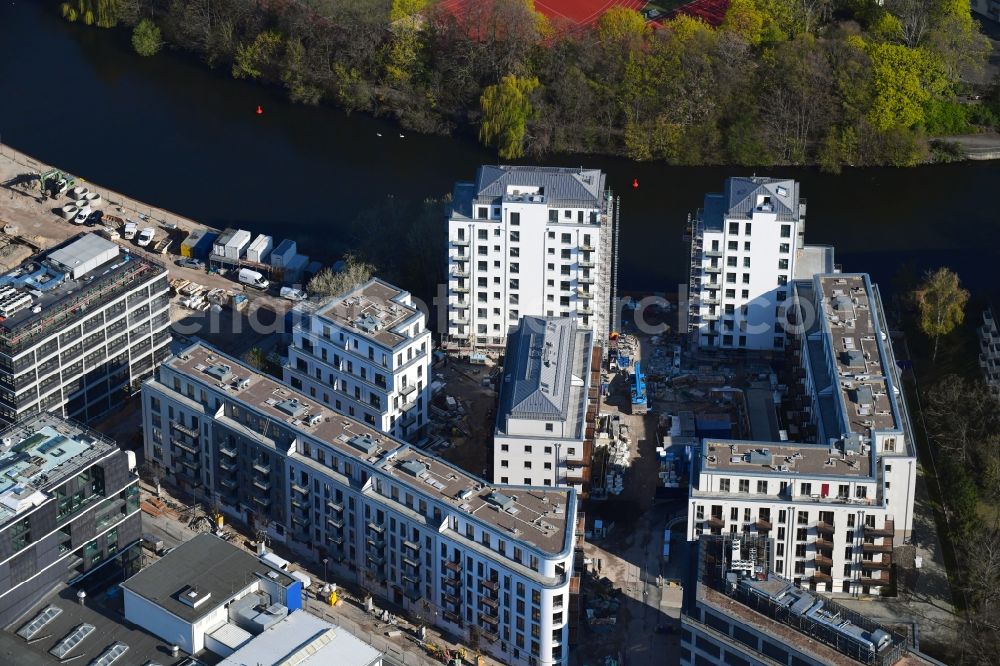 Aerial photograph Berlin - Construction site to build a new multi-family residential complex No.1 Charlottenburg on Wegelystrasse zum Spree- Ufer in the district Charlottenburg in Berlin, Germany