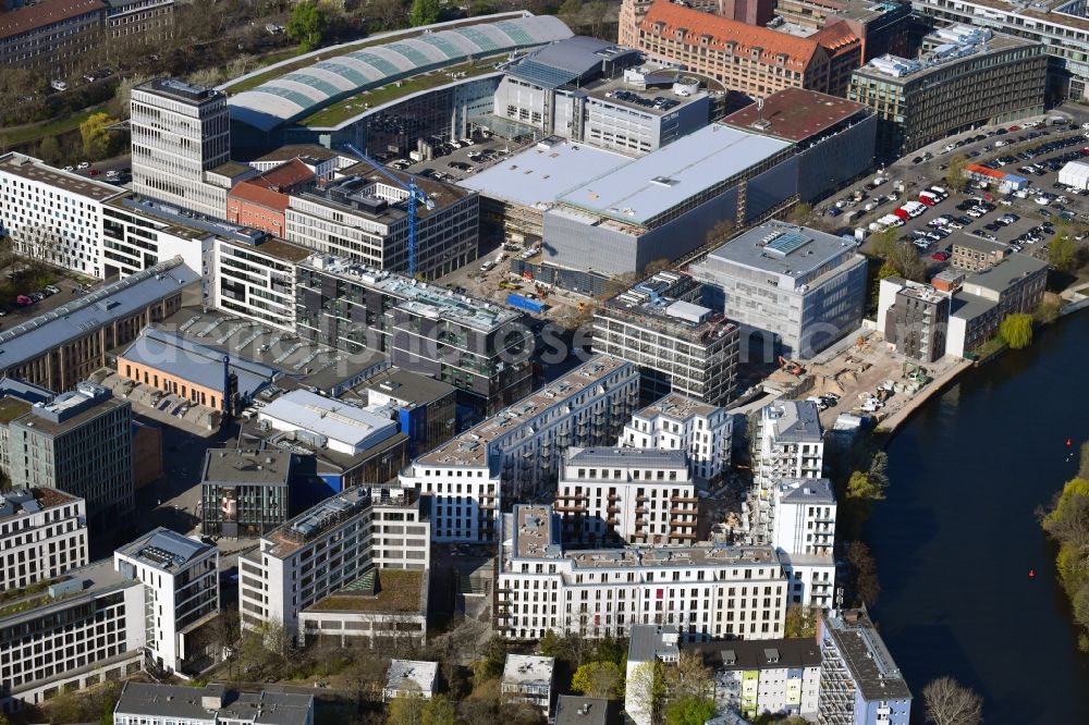 Aerial image Berlin - Construction site to build a new multi-family residential complex No.1 Charlottenburg on Wegelystrasse zum Spree- Ufer in the district Charlottenburg in Berlin, Germany