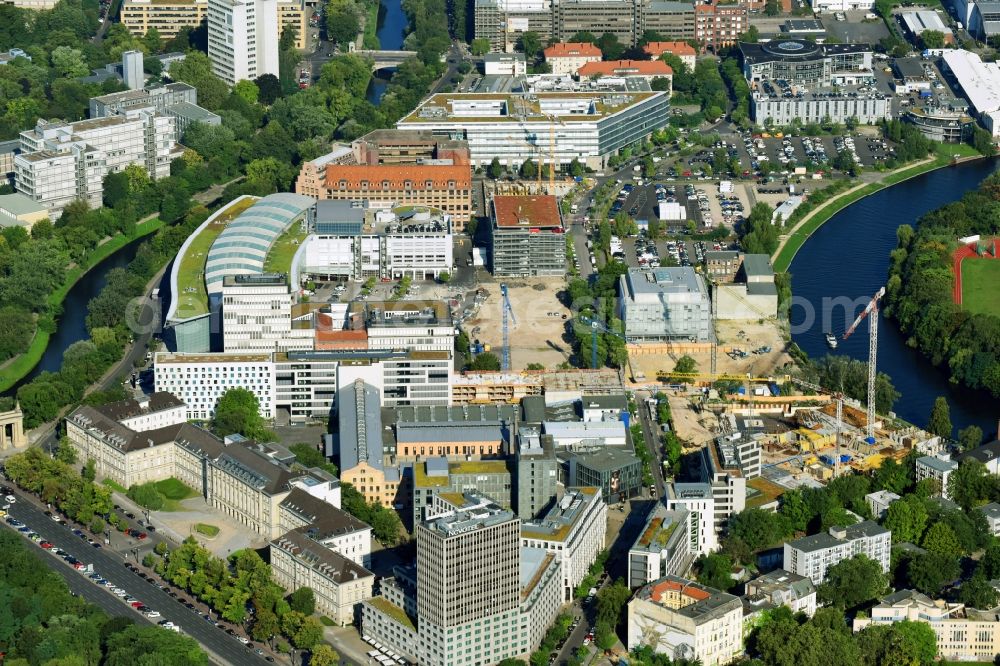 Aerial image Berlin - Construction site to build a new multi-family residential complex No.1 Charlottenburg on Wegelystrasse zum Spree- Ufer in the district Charlottenburg-Wilmersdorf in Berlin, Germany