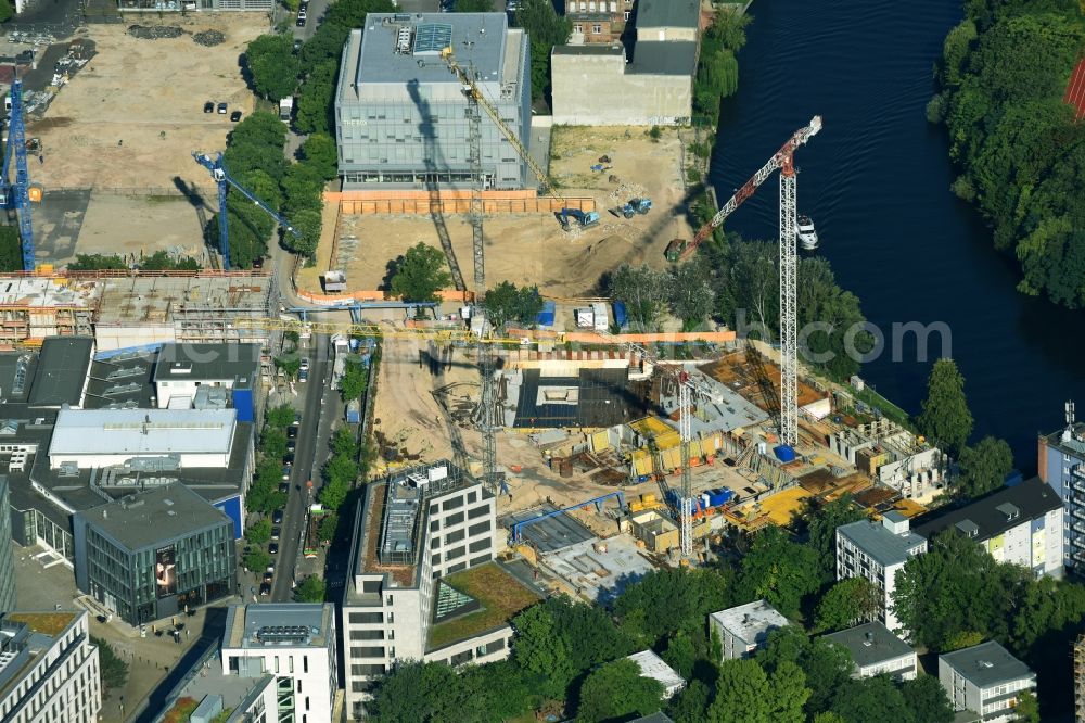 Aerial photograph Berlin - Construction site to build a new multi-family residential complex No.1 Charlottenburg on Wegelystrasse zum Spree- Ufer in the district Charlottenburg-Wilmersdorf in Berlin, Germany