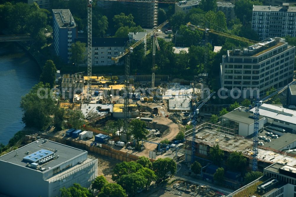 Berlin from above - Construction site to build a new multi-family residential complex No.1 Charlottenburg on Wegelystrasse zum Spree- Ufer in the district Charlottenburg-Wilmersdorf in Berlin, Germany