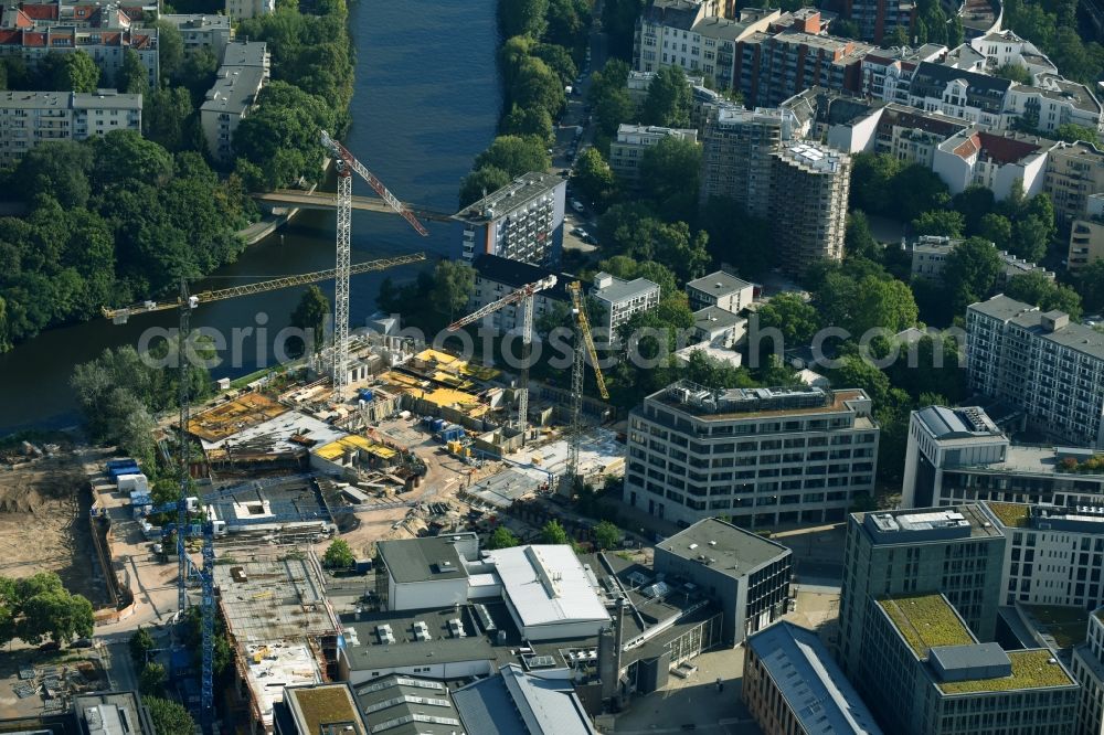 Aerial photograph Berlin - Construction site to build a new multi-family residential complex No.1 Charlottenburg on Wegelystrasse zum Spree- Ufer in the district Charlottenburg-Wilmersdorf in Berlin, Germany