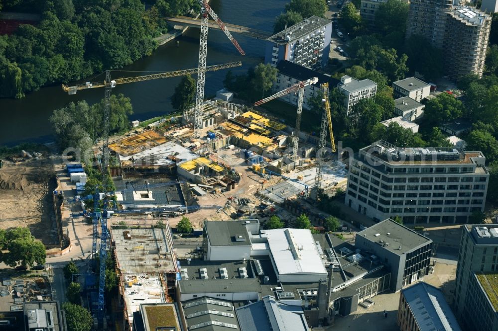 Berlin from above - Construction site to build a new multi-family residential complex No.1 Charlottenburg on Wegelystrasse zum Spree- Ufer in the district Charlottenburg-Wilmersdorf in Berlin, Germany